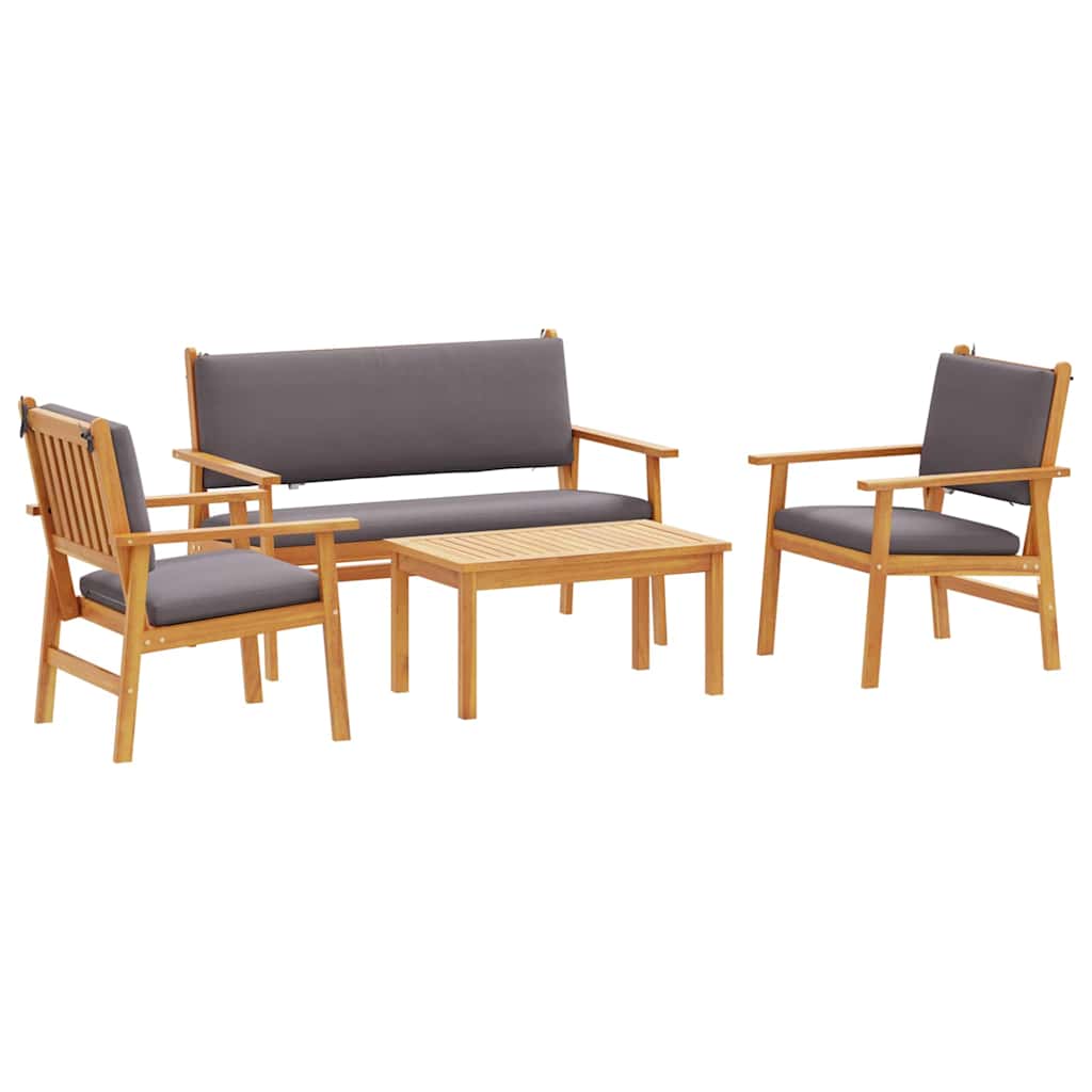 Garden Sofa Set 4 pcs Brown 75 x 45 x 38cm Solid Acacia wood