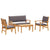 Garden Sofa Set 4 pcs Brown 75 x 45 x 38cm Solid Acacia wood