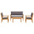 Garden Sofa Set 4 pcs Brown 75 x 45 x 38cm Solid Acacia wood