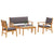 Garden Sofa Set 4 pcs Brown 75 x 45 x 38cm Solid Acacia wood