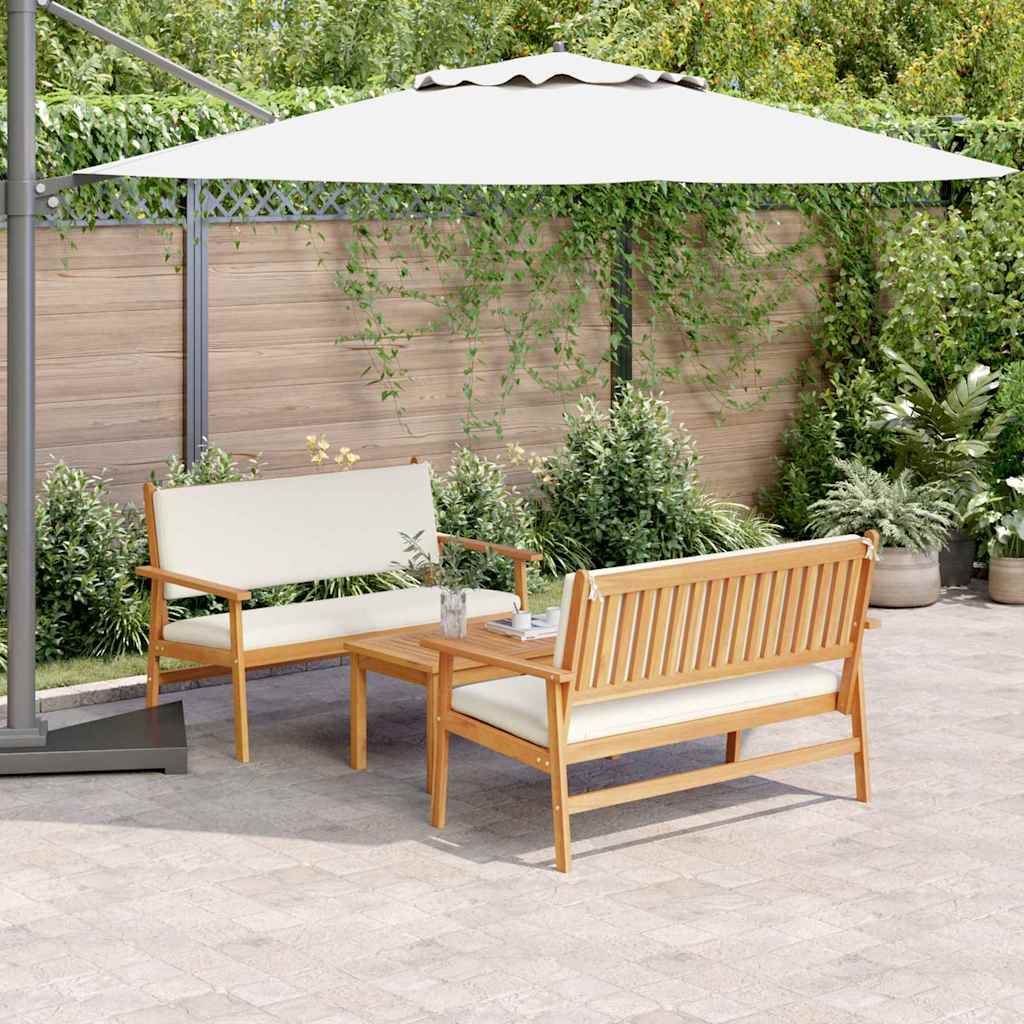 Garden Sofa Set 3 pcs Brown 75 x 45 x 38cm Solid Acacia wood