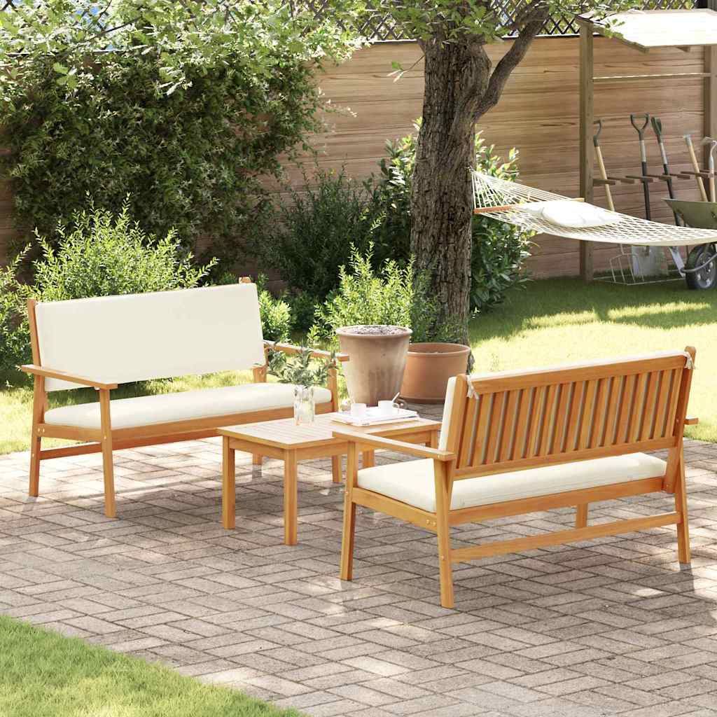 Garden Sofa Set 3 pcs Brown 75 x 45 x 38cm Solid Acacia wood