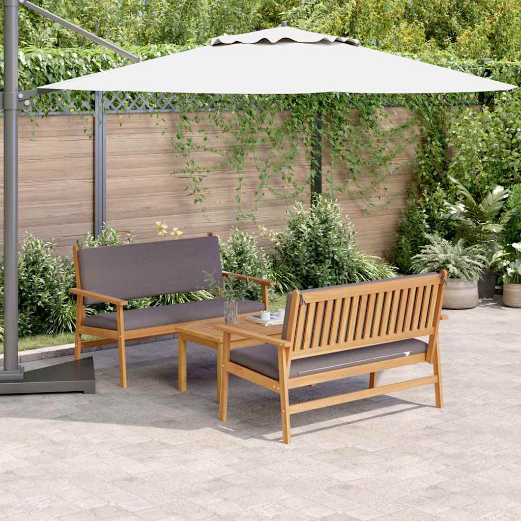 Garden Sofa Set 3 pcs Brown 75 x 45 x 38cm Solid Acacia wood