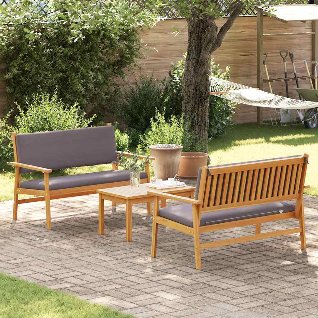 Garden Sofa Set 3 pcs Brown 75 x 45 x 38cm Solid Acacia wood