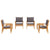 Garden Sofa Set 6 pcs Brown 45 x 45 x 38cm Solid Acacia wood