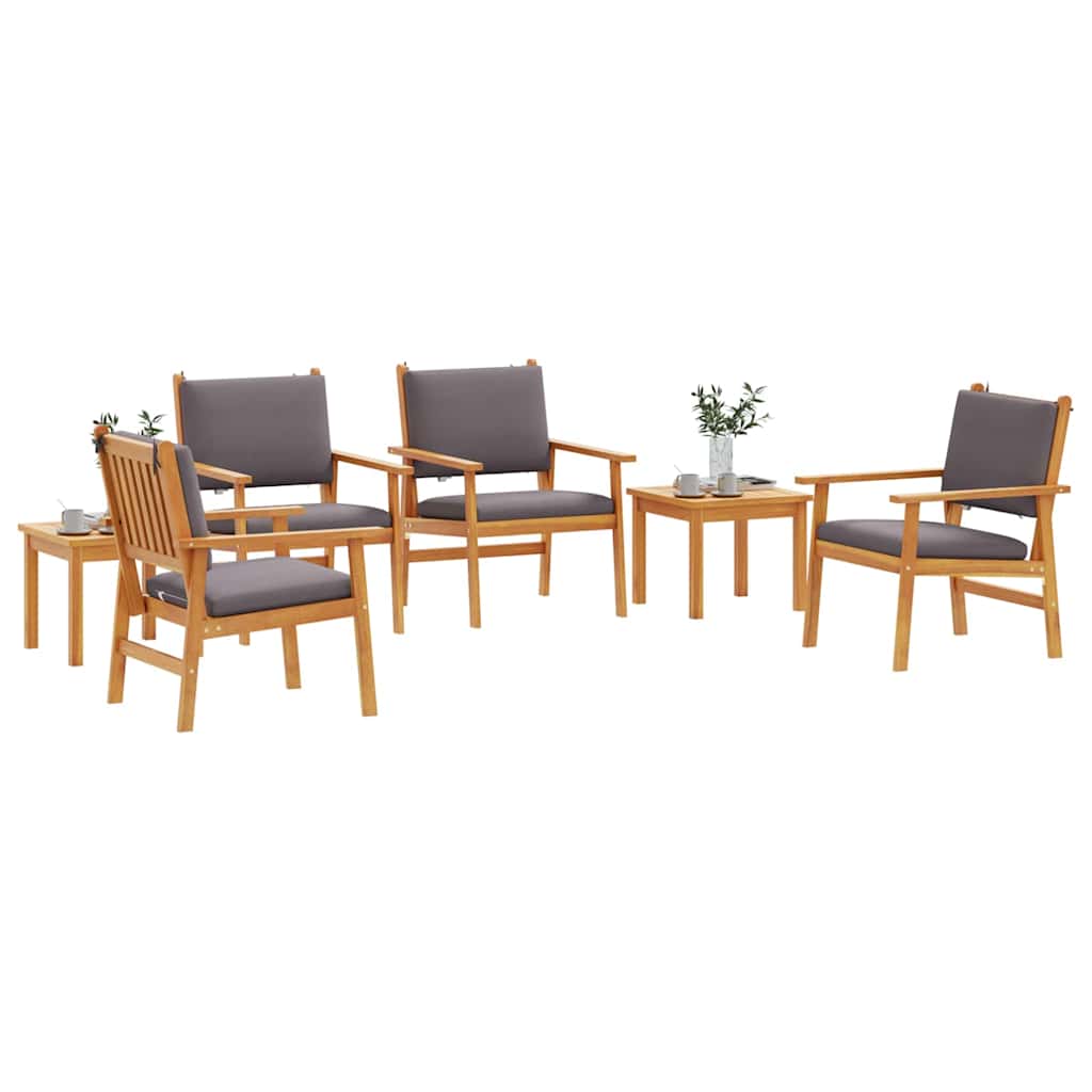 Garden Sofa Set 6 pcs Brown 45 x 45 x 38cm Solid Acacia wood