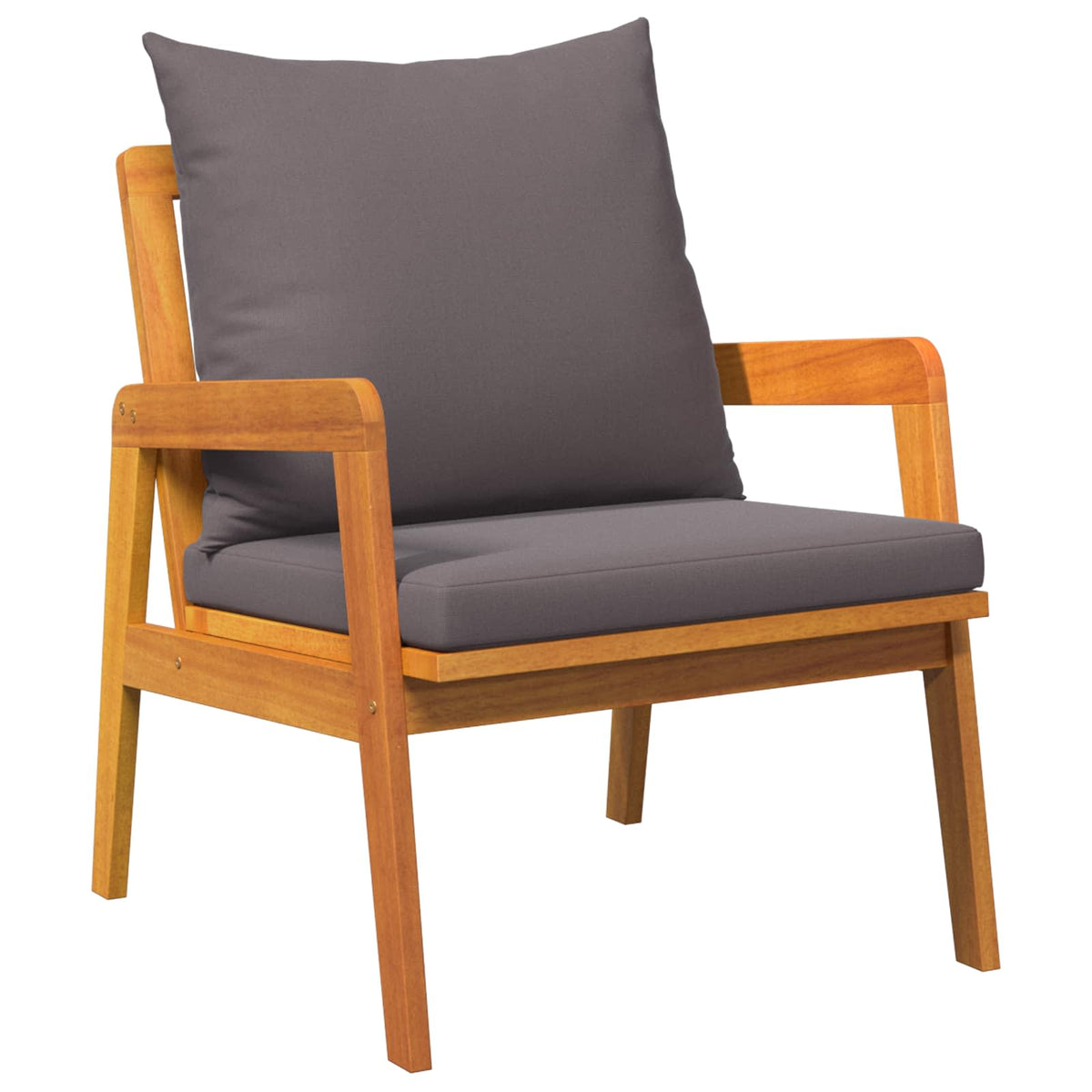 Bistro Set with Cushion 4 pcs Brown Solid Acacia Wood