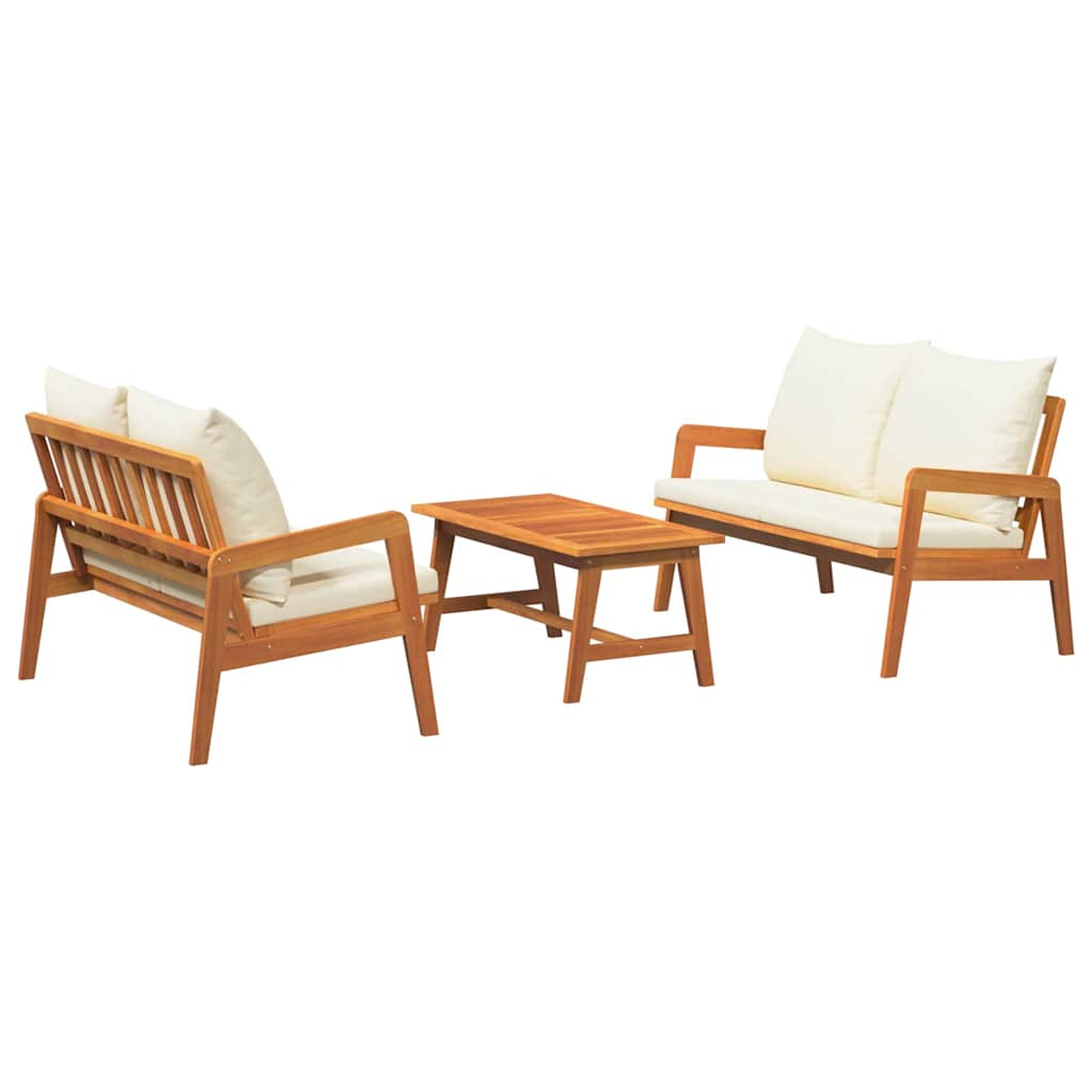 Bistro Set with Cushion 3 pcs Brown Solid Acacia Wood