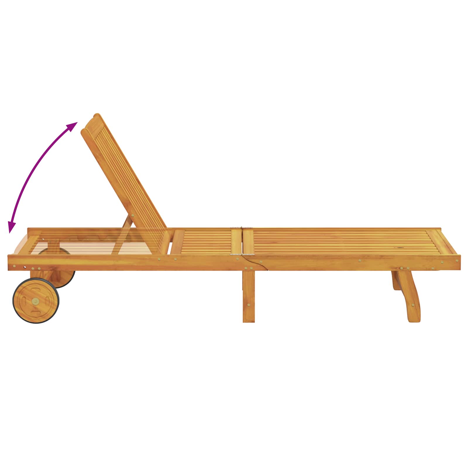 Sun Lounger 2 pcs Solid Acacia Wood Brown