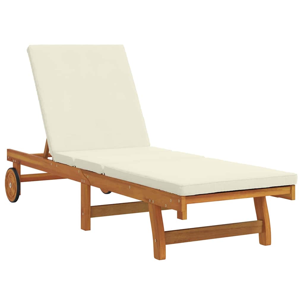 Sun Lounger Reclining 1-person 2 pcs Brown Solid Acacia Wood