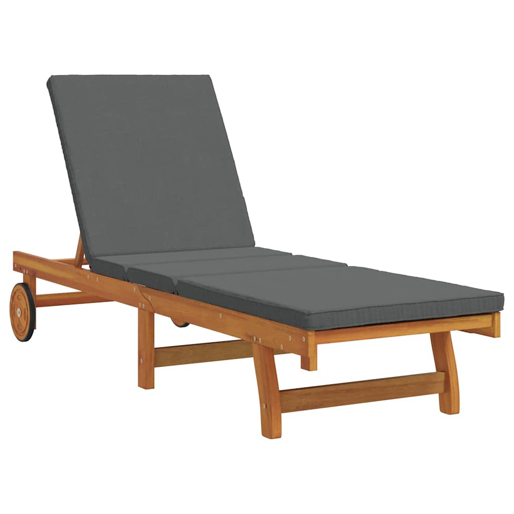 Sun Lounger Reclining 1-person 2 pcs Brown Solid Acacia Wood
