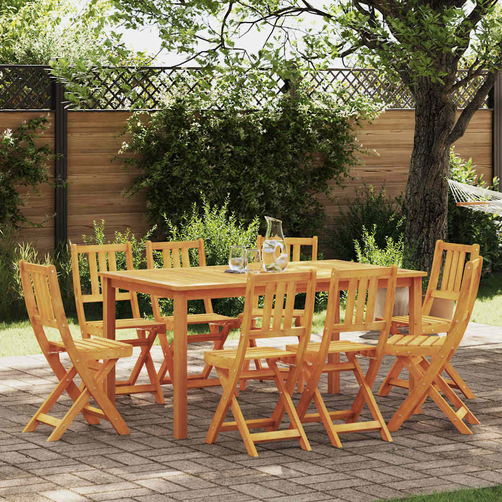 Garden Chair Folding 8 pcs Oil Natural 40 x 42 x 85 cm