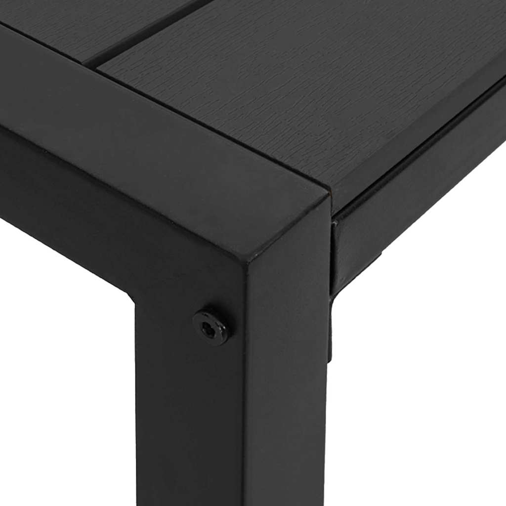 Garden Bench Black 100 x 28 x 45cm Steel