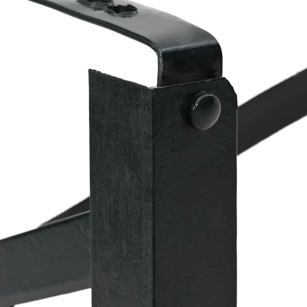 Beer Table Leg 2 pcs Black 39 x 3 x 75 cm Powder-Coated Steel