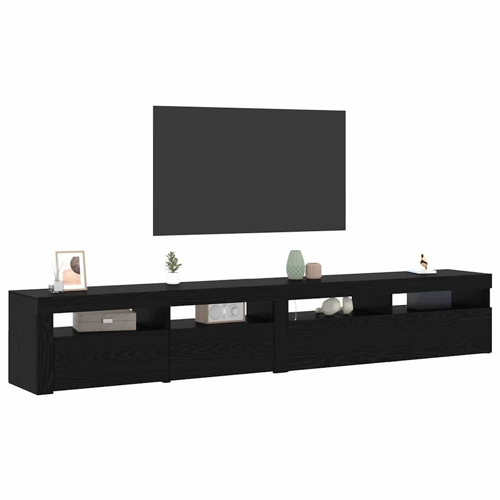 TV Cabinet 2 pcs Black Oak 240 x 35 x 40 cm Engineered Wood