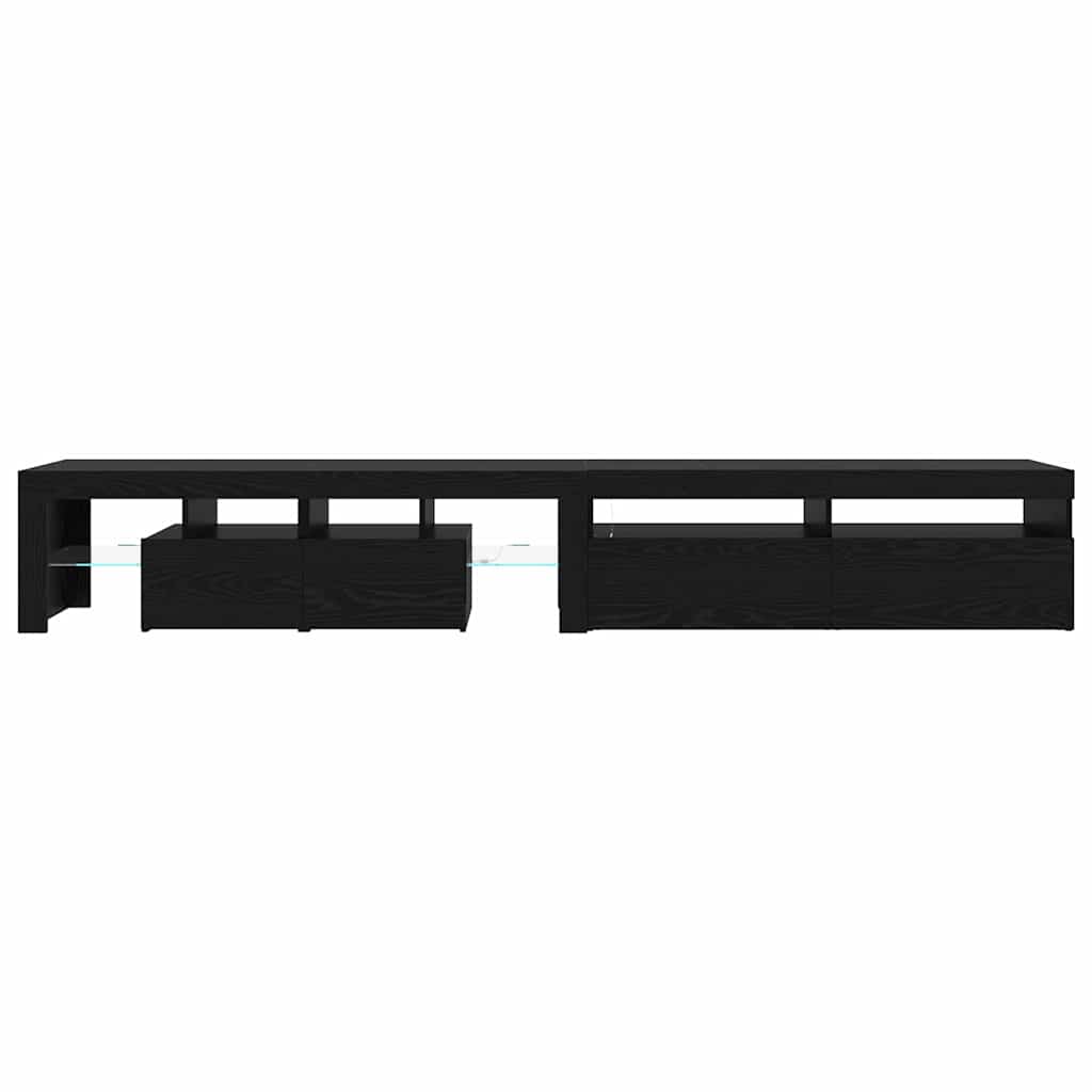 TV Cabinet 2 pcs Black Oak 260 x 37 x 40 cm Engineered Wood