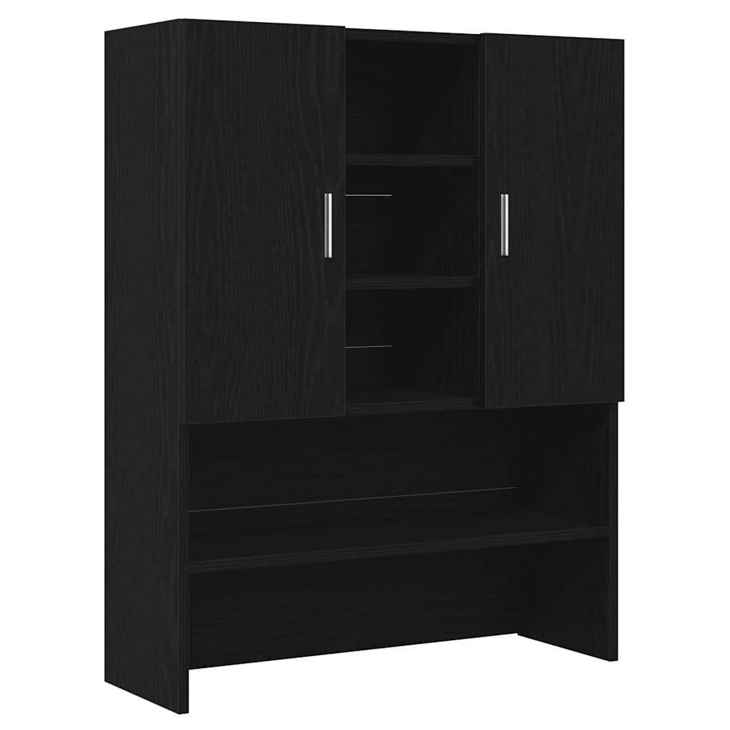 Washing Machine Cabinet 2 pcs Black Oak 70,5 x 71,5 x 181,5 cm