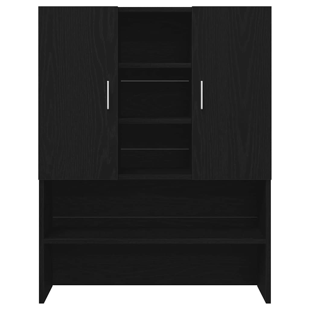 Washing Machine Cabinet 2 pcs Black Oak 70,5 x 71,5 x 181,5 cm