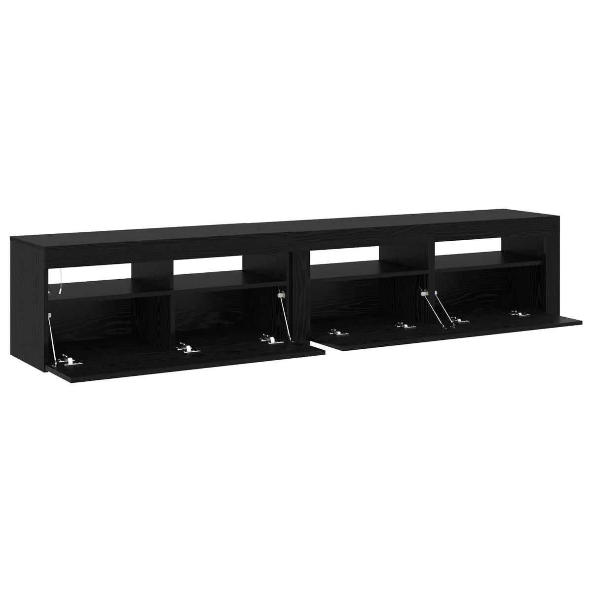 TV Cabinet 2 pcs Black Oak 210 x 35 x 40 cm Engineered Wood