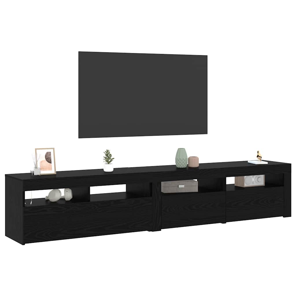 TV Cabinet 2 pcs Black Oak 210 x 35 x 40 cm Engineered Wood