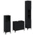 Bathroom Furniture Set with Drawer 3 pcs Black 30 x 30 x 180 cm