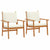 Garden Chair with Cushion 2 pcs Brown Solid Acacia wood