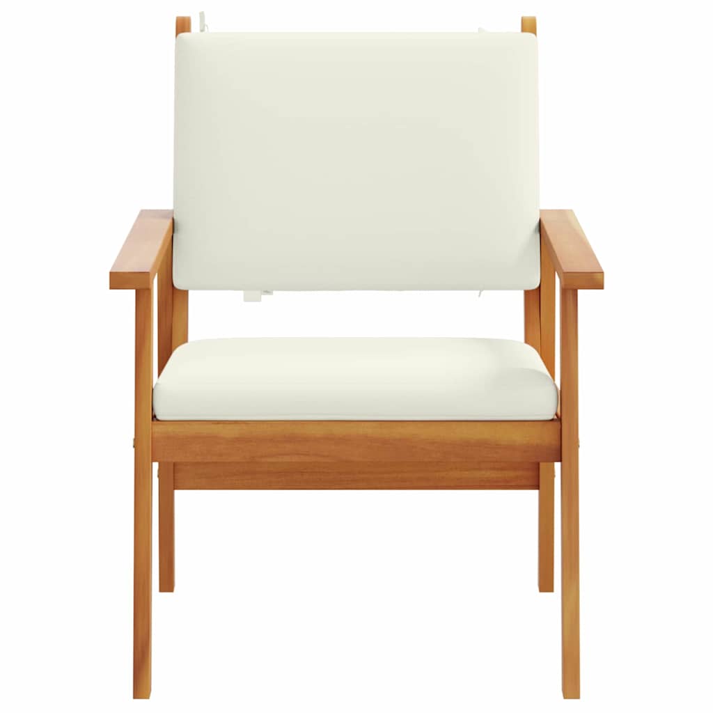 Garden Chair with Cushion 2 pcs Brown Solid Acacia wood