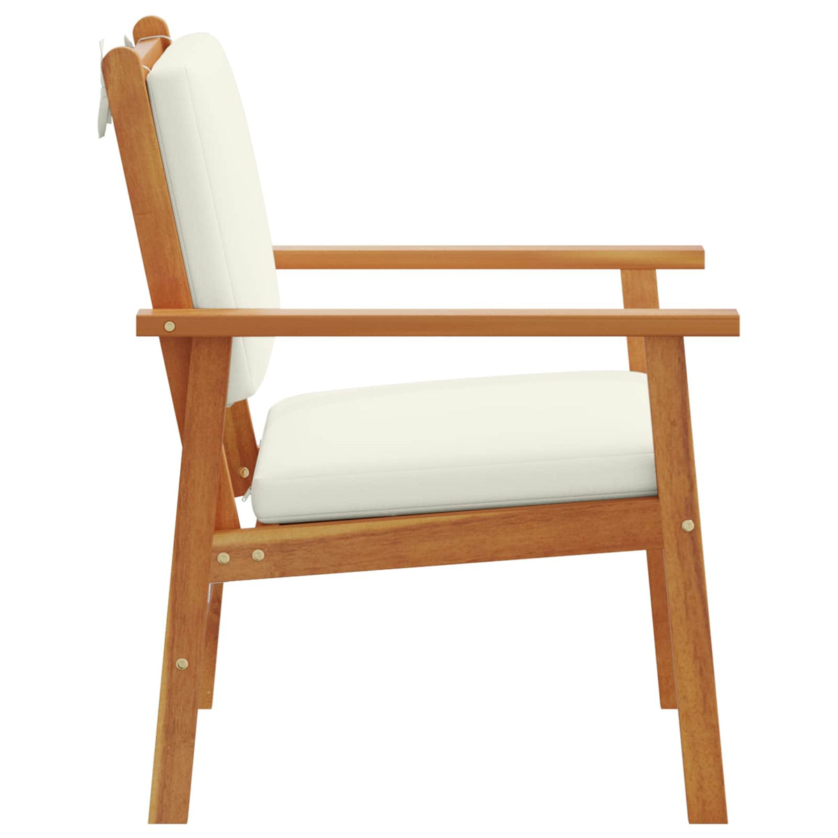 Garden Chair with Cushion 2 pcs Cream White Solid Acacia Wood