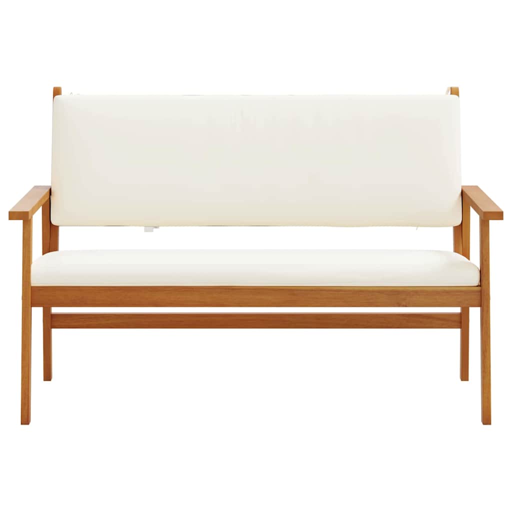 Garden Bench with Cushion Brown Solid Acacia wood