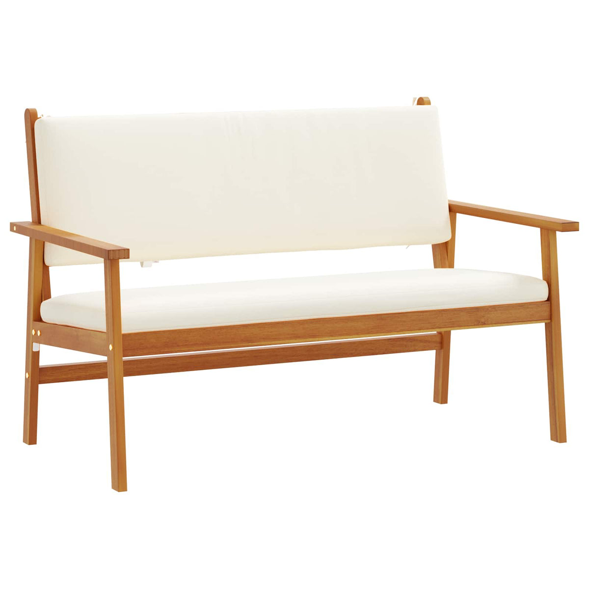 Garden Sofa Set 2 pcs Cream White Solid Acacia Wood