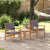 Garden Chair with Cushion 2 pcs Brown Solid Acacia wood