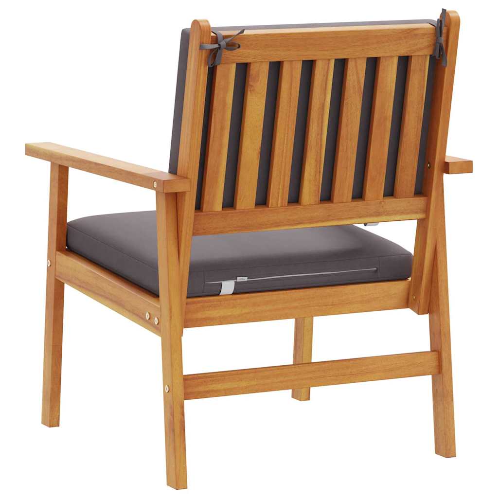 Garden Chair with Cushion 2 pcs Brown Solid Acacia wood