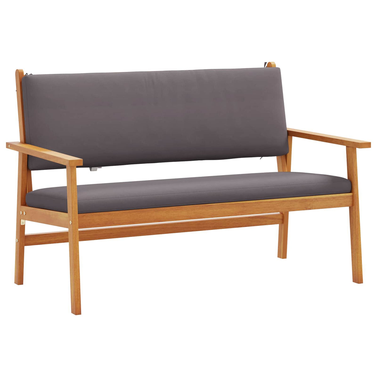 Garden Bench with Cushion Anthracite Solid Acacia Wood