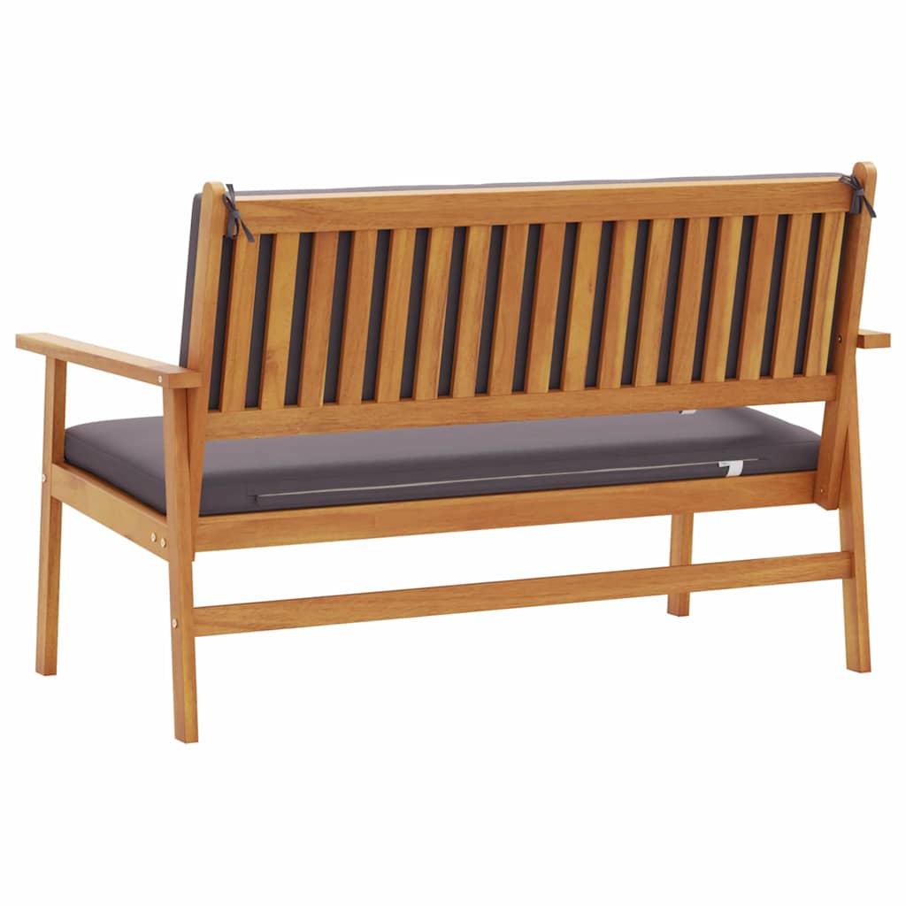 Garden Bench with Cushion Brown Solid Acacia wood