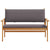 Garden Bench with Cushion Brown Solid Acacia wood