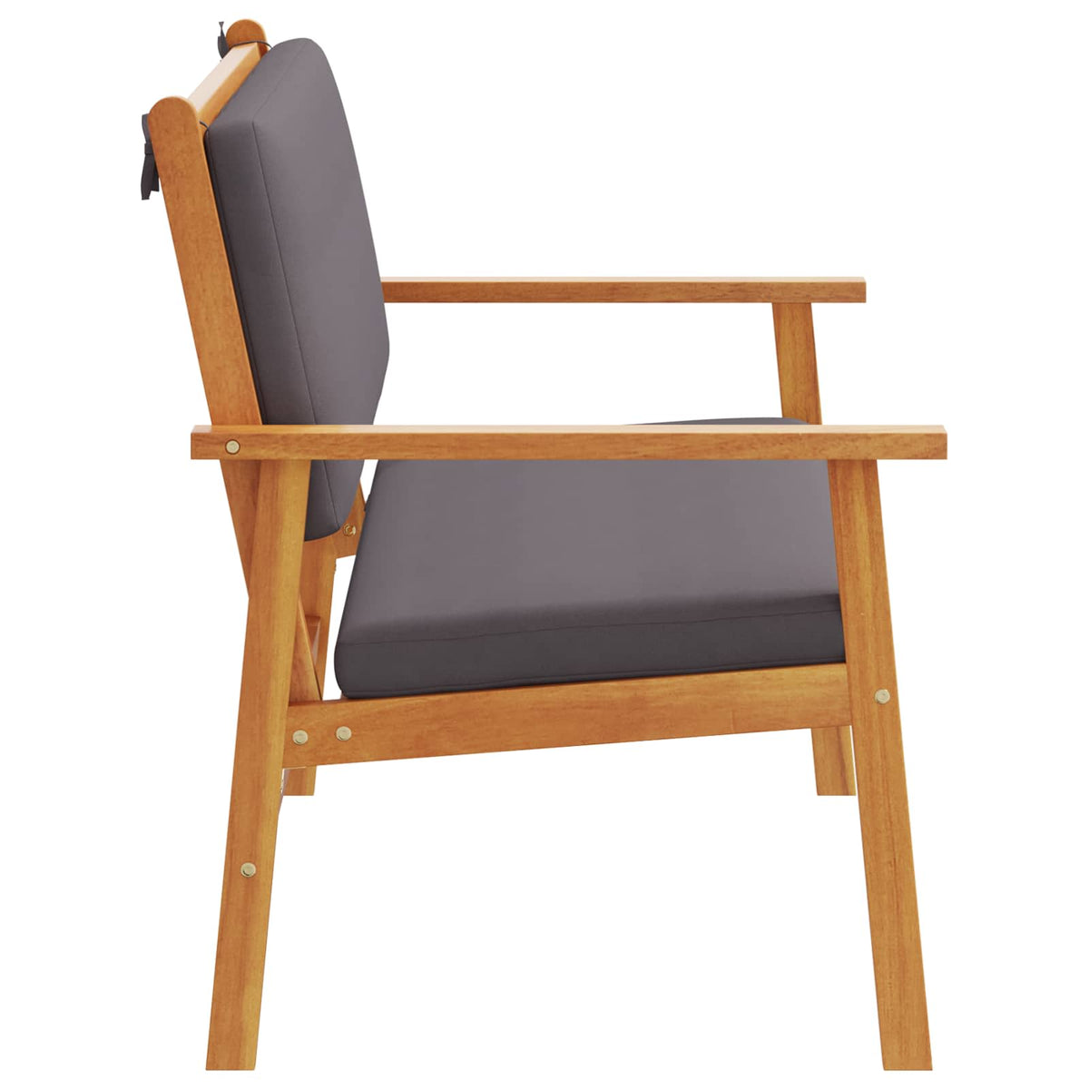 Garden Bench with Cushion Anthracite Solid Acacia Wood