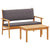 Garden Sofa Set with Cushion 2 pcs Brown Solid Acacia wood