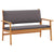 Garden Sofa Set with Cushion 2 pcs Brown Solid Acacia wood
