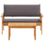 Garden Sofa Set with Cushion 2 pcs Brown Solid Acacia wood