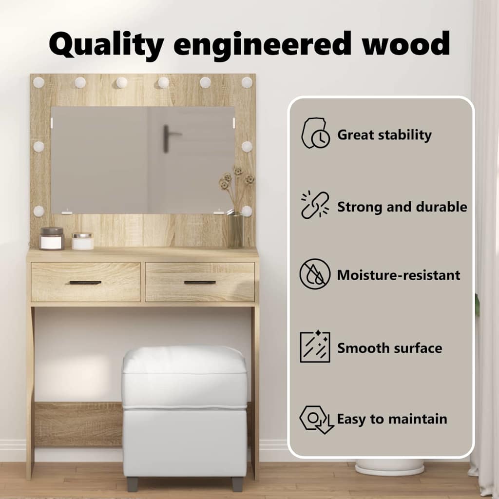 Dressing Table Sonoma Oak 78,5 x 41 x 135 cm Engineered Wood