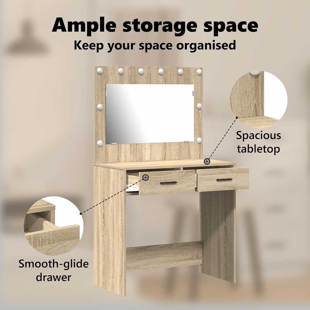 Dressing Table Sonoma Oak 78,5 x 41 x 135 cm Engineered Wood