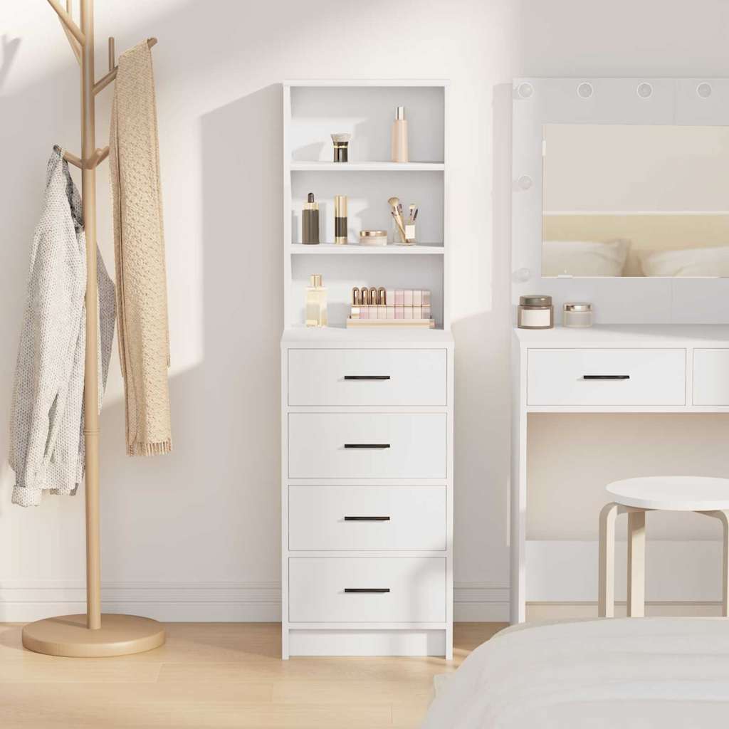 Highboard with Drawer White 40 x 41 x 135 cm Engineered wood