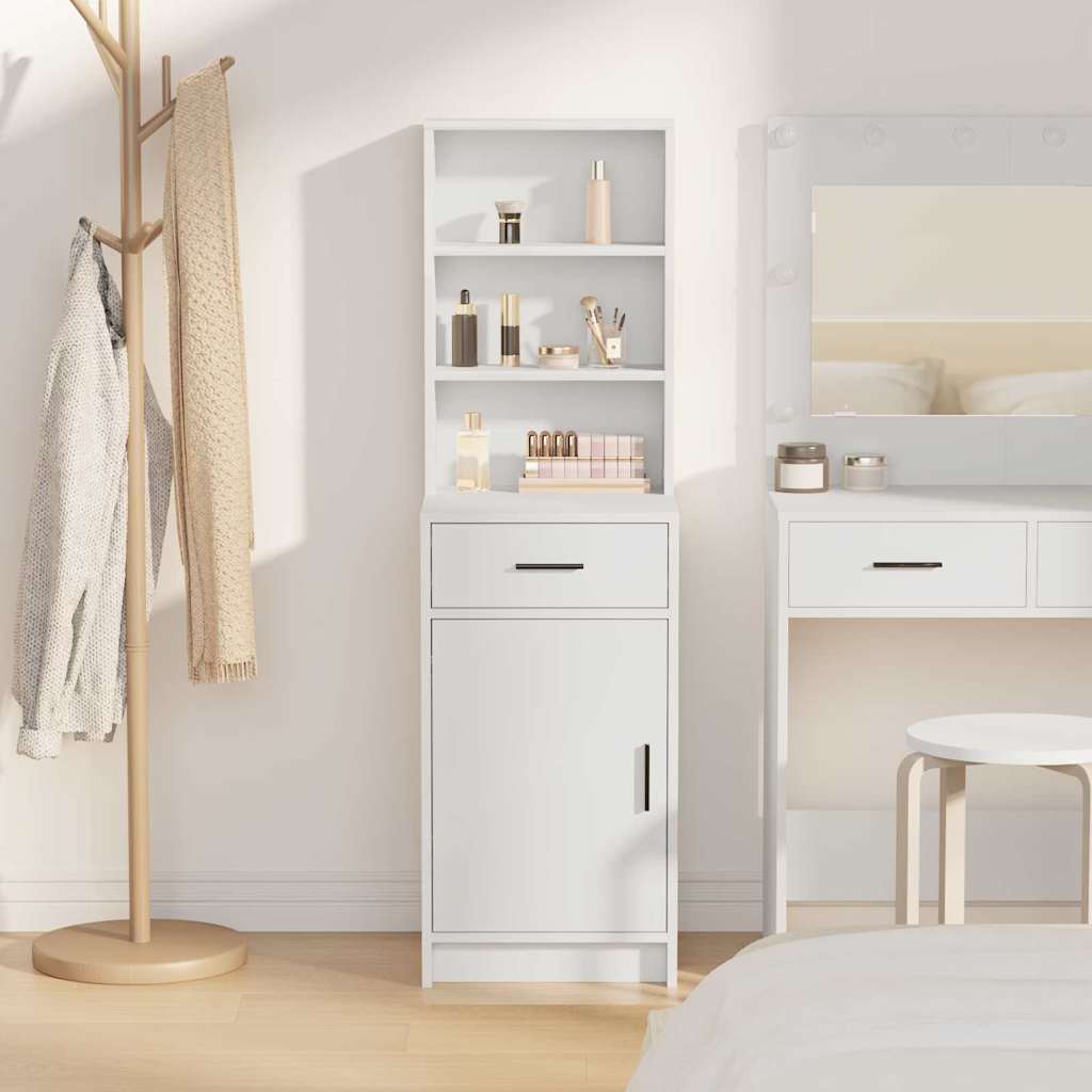 Highboard with Drawer White 40 x 40,5 x 135 cm Engineered Wood