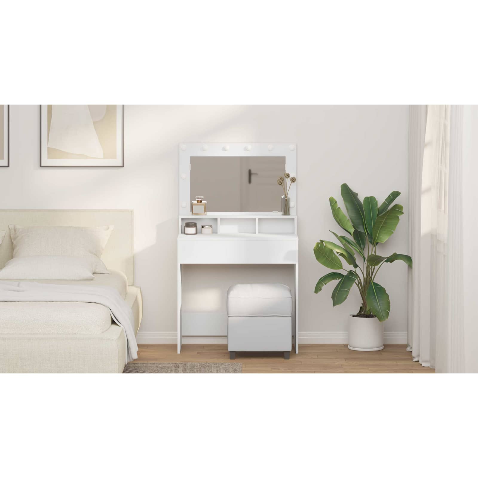 Dressing Table White 78,5 x 41 x 135 cm Engineered Wood