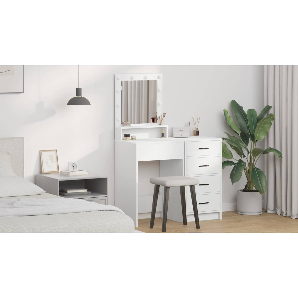 Dressing Table White 50 x 41 x 135 cm Engineered Wood