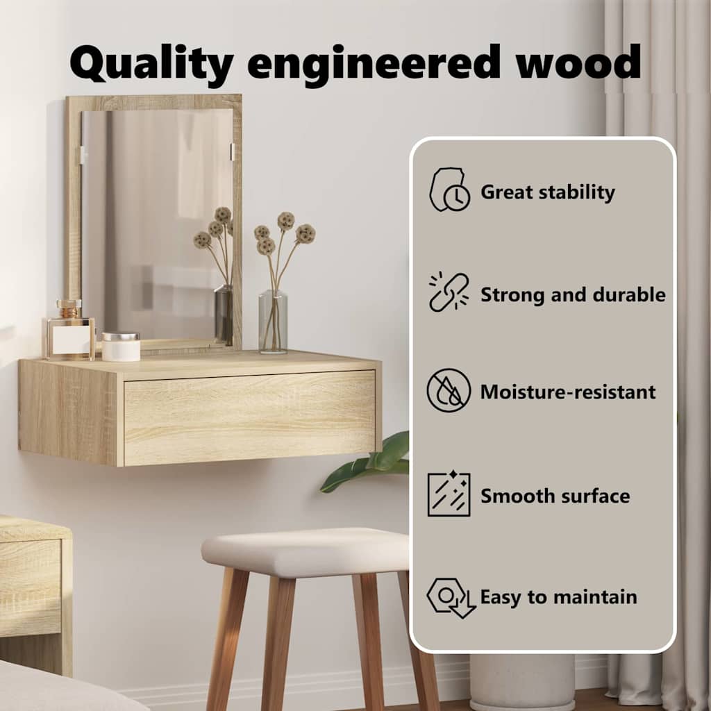 Dressing Table Brown 60 x 40 x 70 cm Engineered Wood