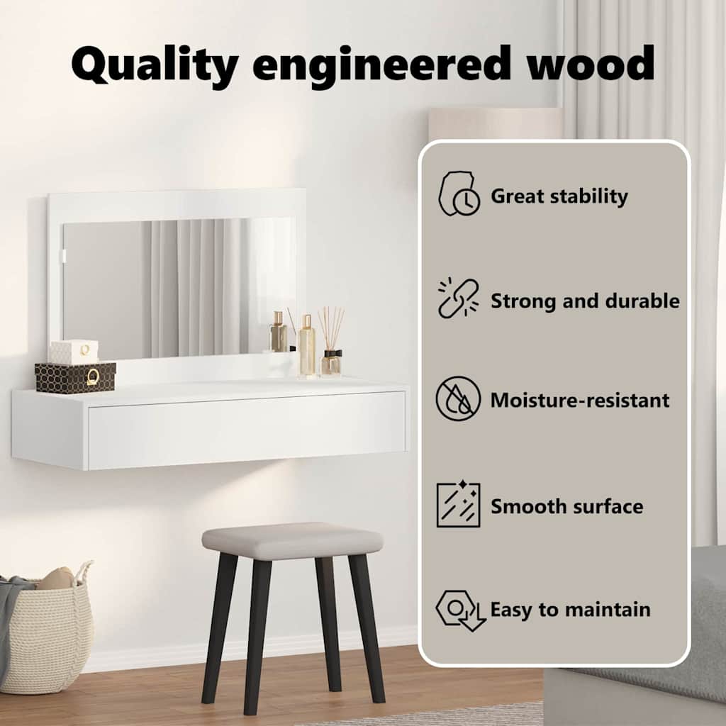 Dressing Table White 100 x 40 x 70 cm Engineered Wood