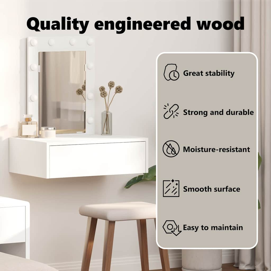 Dressing Table White 60 x 40 x 70 cm Engineered Wood