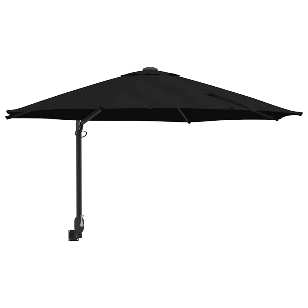 Garden Parasol Black 248 x 248 x 148 cm Polyester and Steel