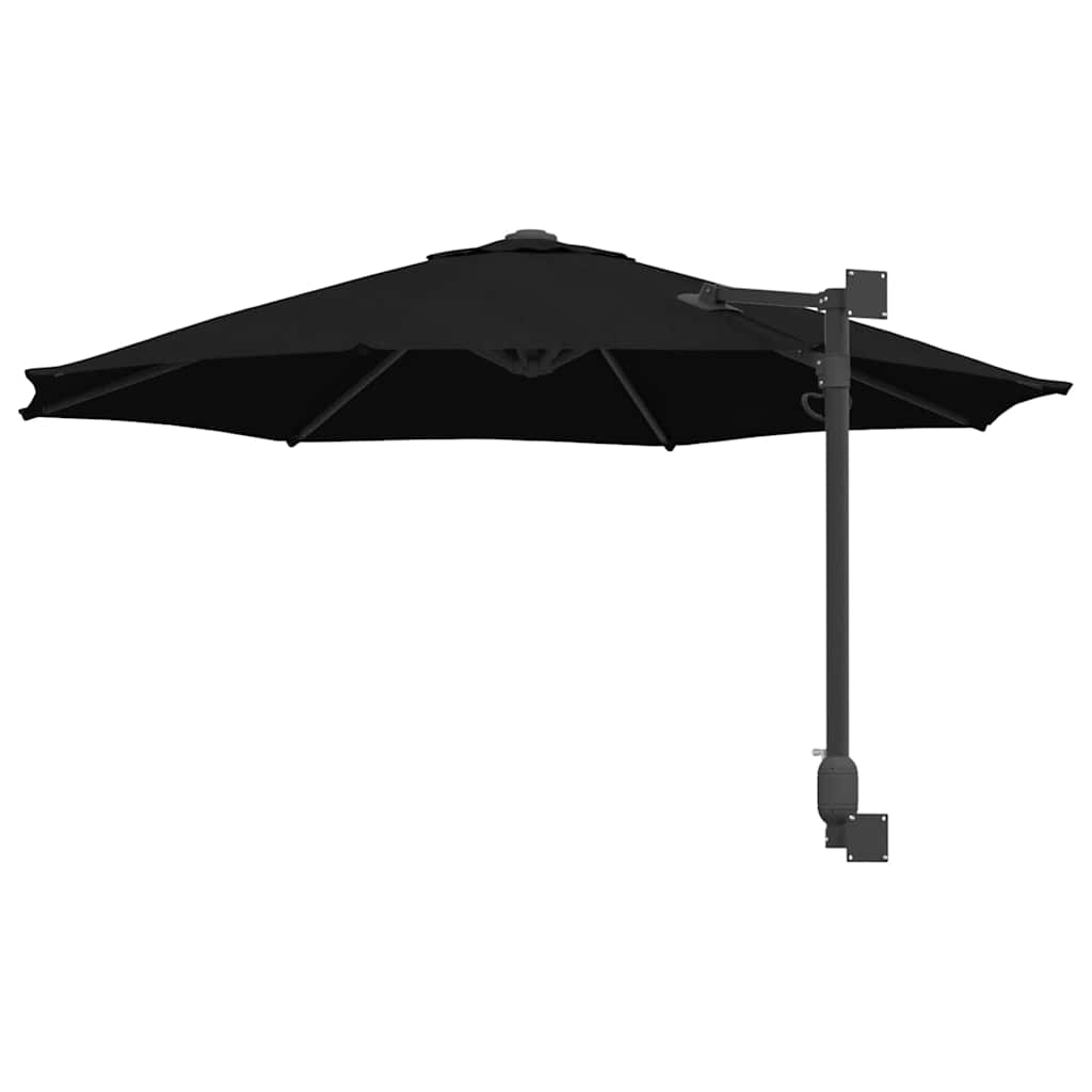 Garden Parasol Black 248 x 248 x 148 cm Polyester and Steel